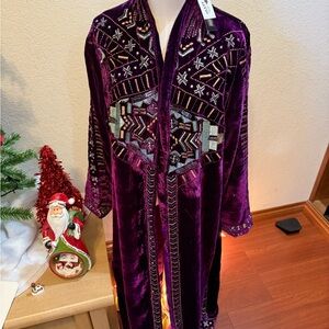Crazy Train Rich Purple Embroidered Cape